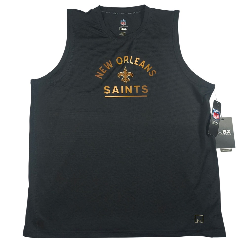MSX Michael Strahan NFL New Orleans Saints Performance Tank Top XL Black NWT